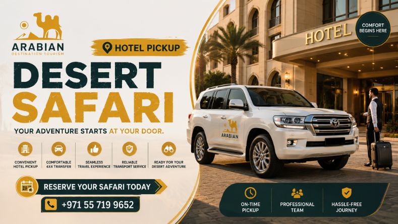 Desert safari 4x4 hotel pickup in Deira, Dubai