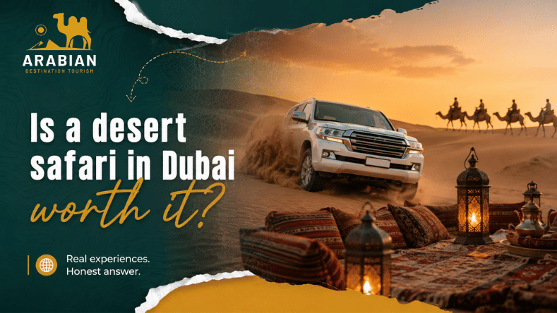 Traveller watching the desert sunset on a Dubai safari