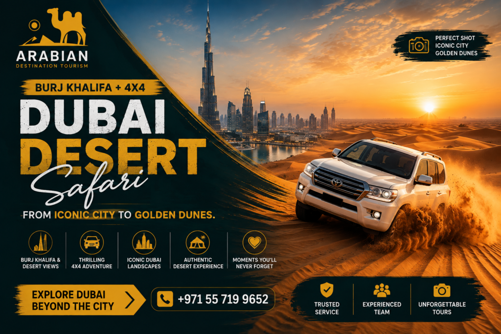 Dubai desert safari vehicle for tourists